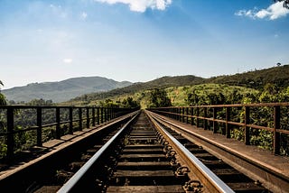 A photo of train tracks