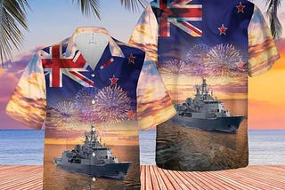 Royal New Zealand Navy Hmnzs Te Kaha (f77) Aloha Hawaiian Shirt