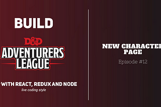 Build Real App with React #12: New Character Page
