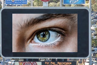 The watchful eye of the Jumbotron