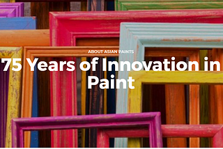 Market leadership and Innovation with Digital transformation — Asian Paints Story