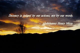 Decency…A Timeless Religion