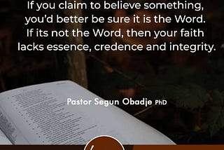 Good morning Beloved!
The Leverage Devotional by Pastor Segun Obadje Ph.D. Be blessed!