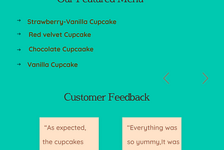 The cupcake factory landing page