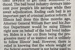 Cash bail reform — Inquirer Letter 3–2