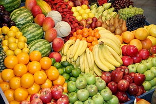 a display of fresh and colorful fruit