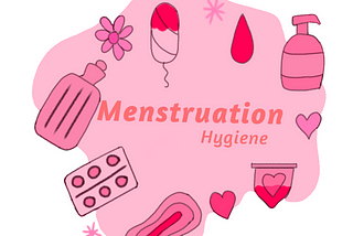 An illustration with various menstrual hygiene related products