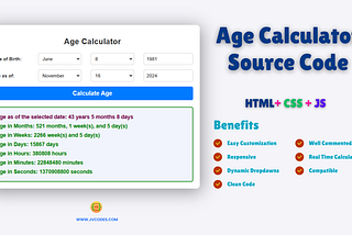 Age Calculator Using HTML, CSS and JavaScript (Free Source Code)