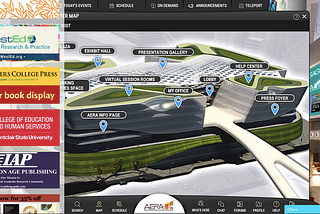 A screenshot of one of the virtual AERA navigation pages