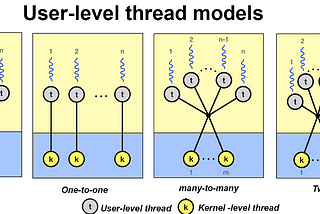Kernel and user threads