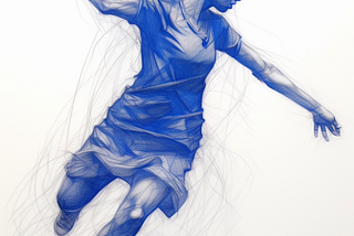 AI generated ballpoint sketch of a basketball player throwing the ball.