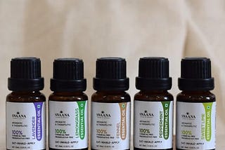 Edible Essential Oil Summer Combo (Pack of 5 — Lavender + Lemongrass + Fennel + Peppermint + Sweet…