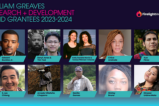 A composite image of the 10 William Greaves Research & Development fund grantees and grantee teams for 2023–2024.