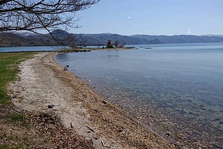 A picture of a serene lake in northern Japan