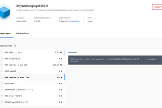 screenshot of xgeli version 0.0.3 Dockerfile instructions in Docker Hub