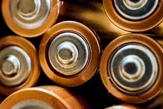 Batteries in a pile