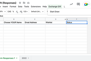 Developing Exchange Gift Generator with Forms/Spreadsheets and Apps Script