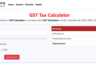 GST Tax Calculator