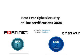Best Free Cybersecurity certifications 2020