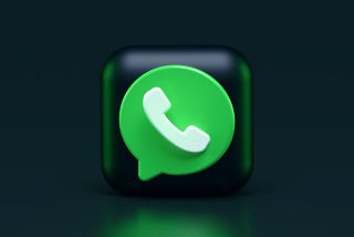 3D Whatsapp logo, a green speech bubble with a white telephone silhouette