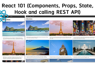 React 101 (React Components, Props, State, Hook and calling REST API)