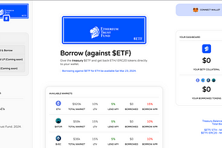 Borrow ETH & ERC20 tokens against $ETF 🤝