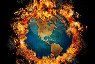 Global Warming — Earth on fire