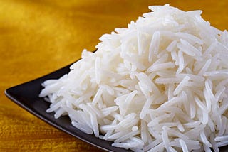 Basmati rice on the day of Ekadashi.