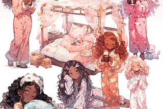 Girls Pajama Clipart & Printables - DIY Kids Nightwear Art, 25 Watercolor Sleepwear Graphics for Pajama Party
