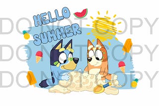 Blue Dog Summer PNG