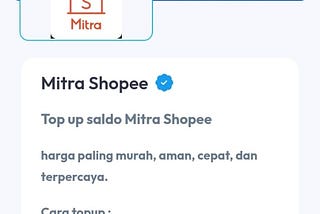 Top Up Saldo Mitra Shopee Murah via Pulsa