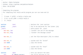 Programming a “hello world!” in assembly from the first line to the end (x86)