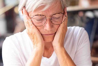 Anxious older woman
