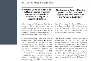 Suprema Corte de Justicia de la Nación otorga el primer amparo en contra de la Reforma a la Ley de…