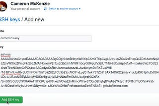 github ssh key config