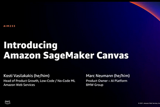 SageMaker Canvas — re:Invent 2021