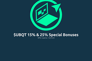 Support the $UBQT Price Rally and Unlock Exclusive Rewards (up to 25% guaranteed monthly) via Alcor…