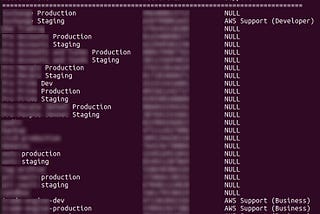 Quickly audit support levels across an AWS organisation