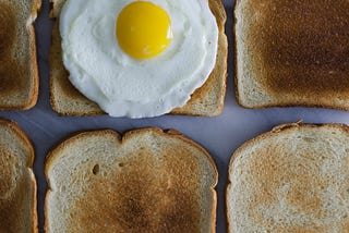 Sunny side up egg on toast