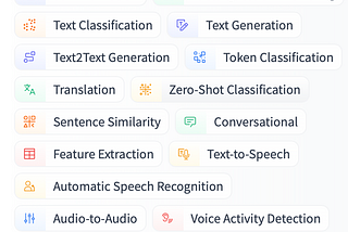 🤗 model tasks