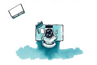 A person working at a desk