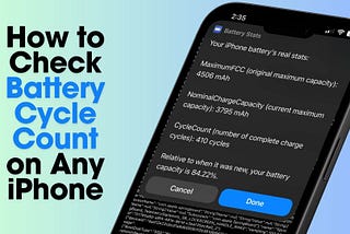 How to Check Battery Cycle Count on any iPhone