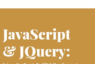 JavaScript and JQuery: Interactive Front–End Web Development