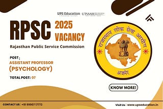 RPSC Psychology Assistant Professor 2025