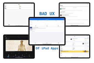 Images of five badly designed iPad apps