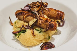 Low Fat Sausages & No Potato Mash