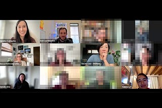 12 co-designers at one of our virtual Zoom gatherings. Several people are blurred out to protect their identities and respect their privacy.