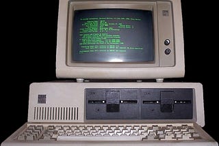 Photo of IBM PC running MS-DOS