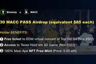 BobaBrewery × MACC 30 MACC Pass Winner List