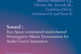 Ray-Space constrained multichannel Nonnegative Matrix Factorization for Audio Source Separation